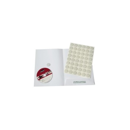 CLIP SUPPORT CD ADHESIF TRANSPARENT/ CARTON DE 21 PLANCHES DE 48 CLIPS CARTON DE 1008
