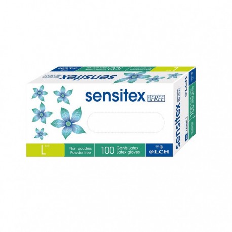 Gant d'examen latex non poudré Sensitex Free - L 8/9 - Boîte de 100