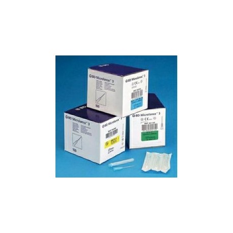 AIGUILLE BD MICROLANCE - 23G - 1 - L25mm - 6/10 (BLEU) BOITE DE 100