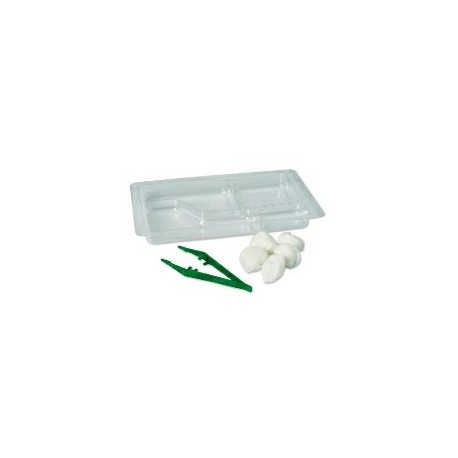 SET PANSEMENT LIGHT - 3 ALVEOLES - 1 PINCE ANATOMIQUE 5 BOULES NON-TISSE 20x20cm 30g 1PLI